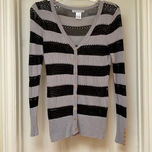Alberto Makali Black & Gray button down cardigan size Small.